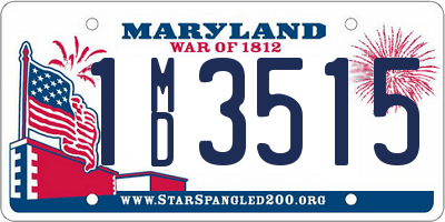 MD license plate 1MD3515