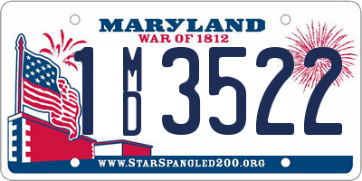 MD license plate 1MD3522