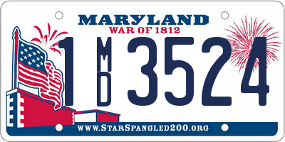 MD license plate 1MD3524