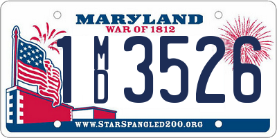 MD license plate 1MD3526