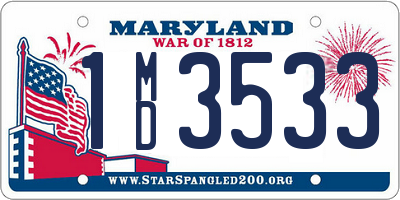 MD license plate 1MD3533