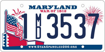 MD license plate 1MD3537