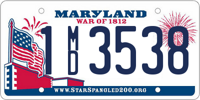 MD license plate 1MD3538