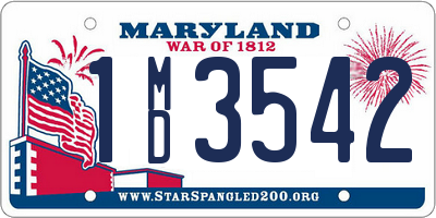 MD license plate 1MD3542