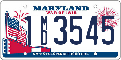 MD license plate 1MD3545