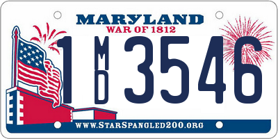 MD license plate 1MD3546