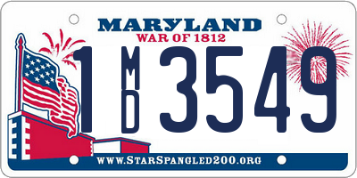 MD license plate 1MD3549