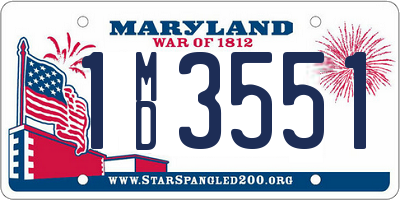 MD license plate 1MD3551