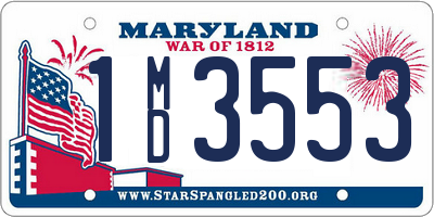 MD license plate 1MD3553