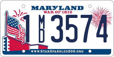 MD license plate 1MD3574