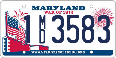 MD license plate 1MD3583