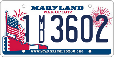 MD license plate 1MD3602