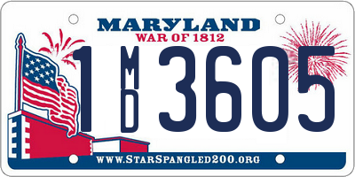 MD license plate 1MD3605