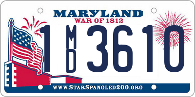 MD license plate 1MD3610