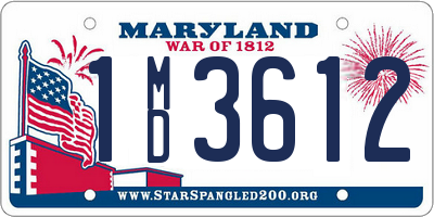 MD license plate 1MD3612