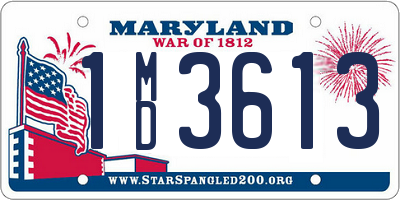 MD license plate 1MD3613