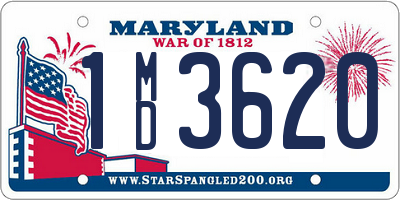 MD license plate 1MD3620