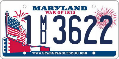 MD license plate 1MD3622