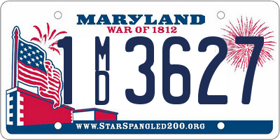 MD license plate 1MD3627