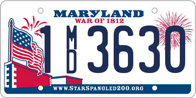 MD license plate 1MD3630