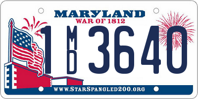 MD license plate 1MD3640