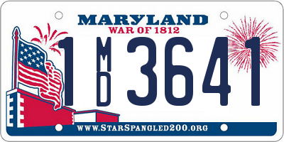 MD license plate 1MD3641