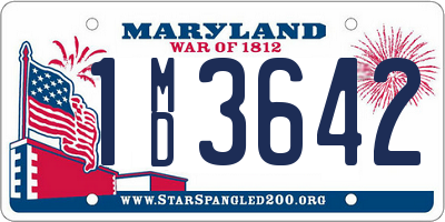 MD license plate 1MD3642