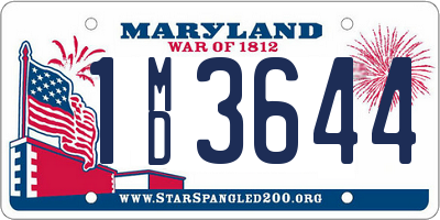 MD license plate 1MD3644