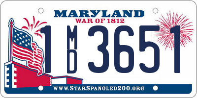 MD license plate 1MD3651