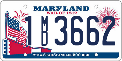 MD license plate 1MD3662