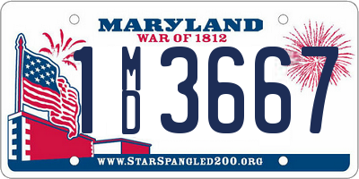 MD license plate 1MD3667