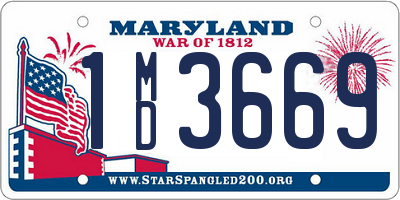 MD license plate 1MD3669