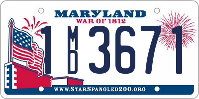 MD license plate 1MD3671