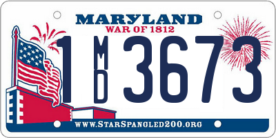 MD license plate 1MD3673