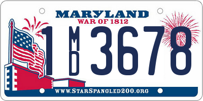 MD license plate 1MD3678