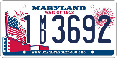 MD license plate 1MD3692