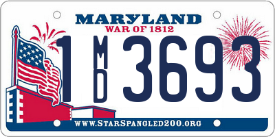 MD license plate 1MD3693