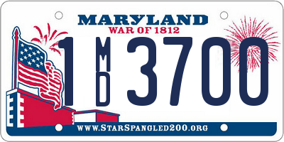 MD license plate 1MD3700