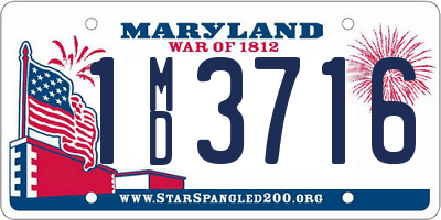 MD license plate 1MD3716