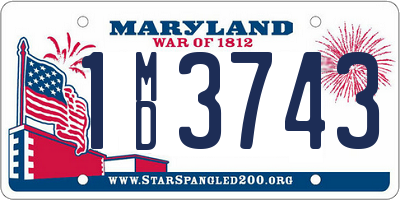 MD license plate 1MD3743