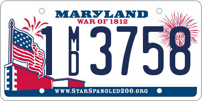 MD license plate 1MD3758
