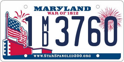 MD license plate 1MD3760