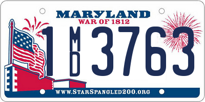 MD license plate 1MD3763