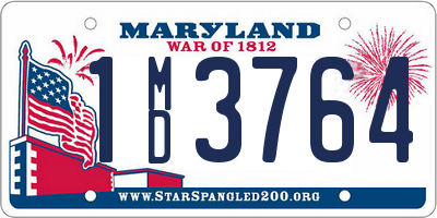 MD license plate 1MD3764