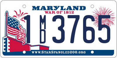 MD license plate 1MD3765