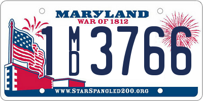 MD license plate 1MD3766