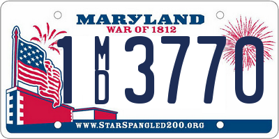 MD license plate 1MD3770