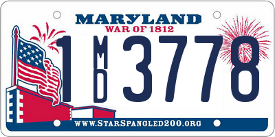 MD license plate 1MD3778