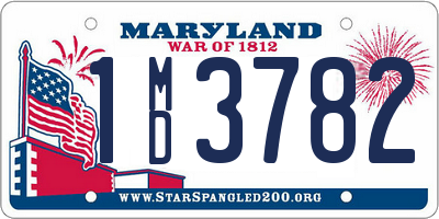 MD license plate 1MD3782