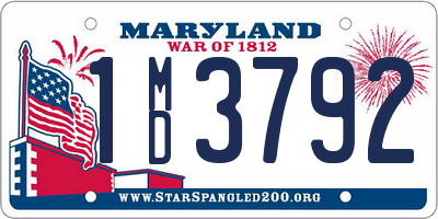 MD license plate 1MD3792